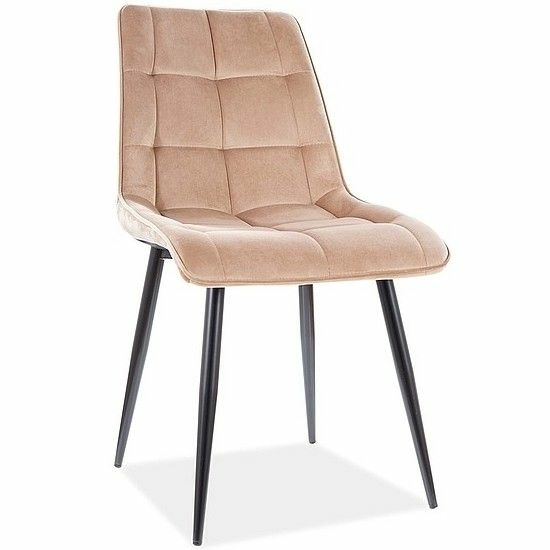 Стул Signal Chic Velvet Bluvel 28 бежевый/черный, CHICVCBE