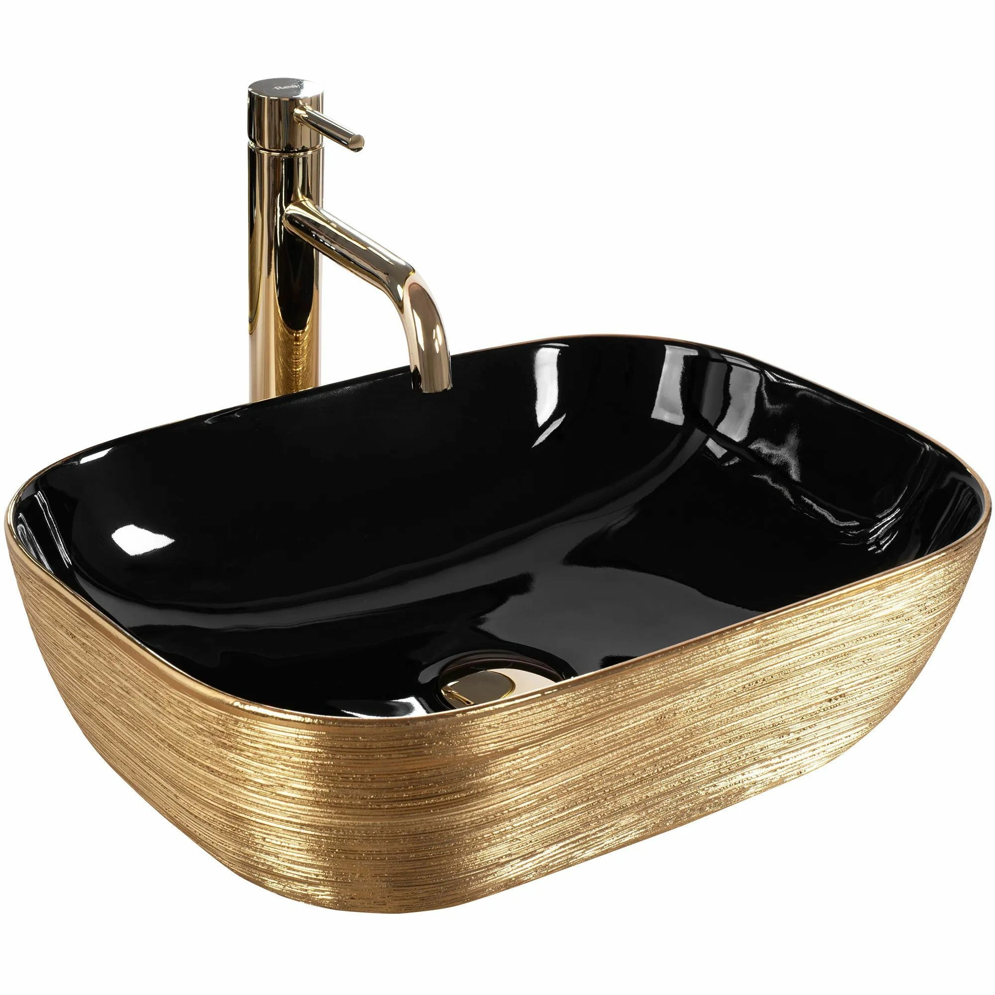 Умывальник Rea Belinda Gold Matt/Black 46.5x33, REA-U8780