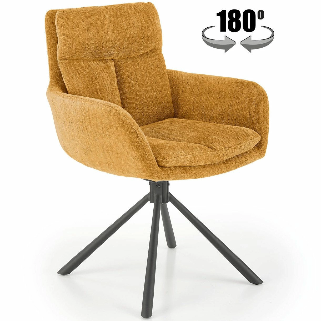 Стул Halmar K495 горчичный/черный, V-CH-K/495-KR-MUSZTARDOWY