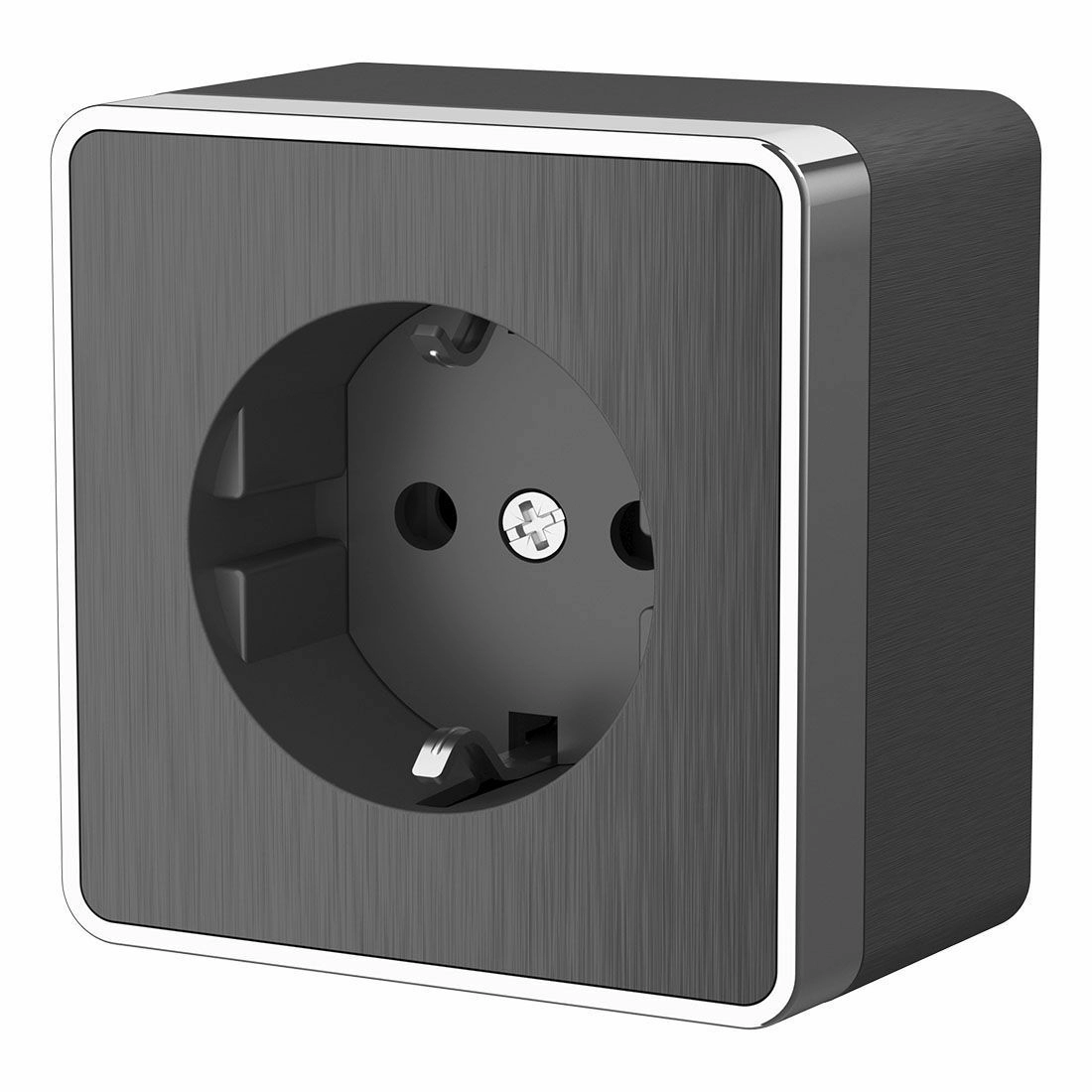 Розетка с заземлением Werkel Gallant W5071004 (графит рифленый)