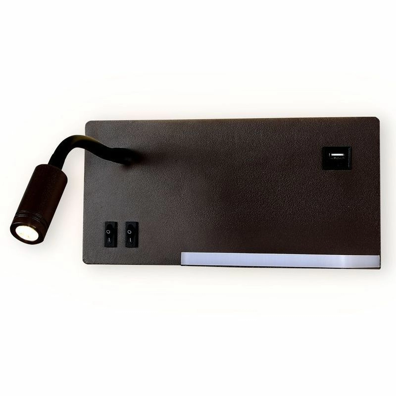 Настенный светодиодный светильник с полкой, USB портом и выключателем Ambrella Wallers Wall, FW293