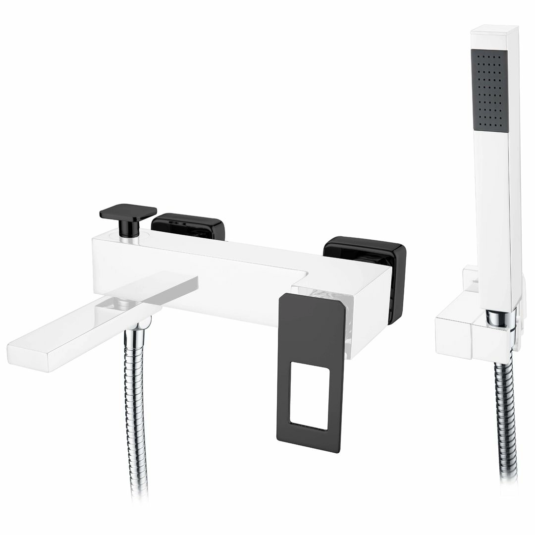 Смеситель для ванны с гарнитуром Boheme Q Chrome/Black, 143-CRB