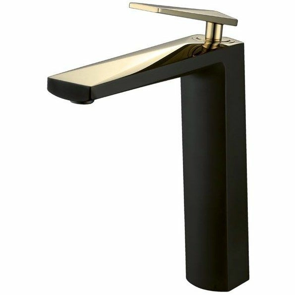 Смеситель для умывальника Boheme Venturo Black/Gold, 382-B
