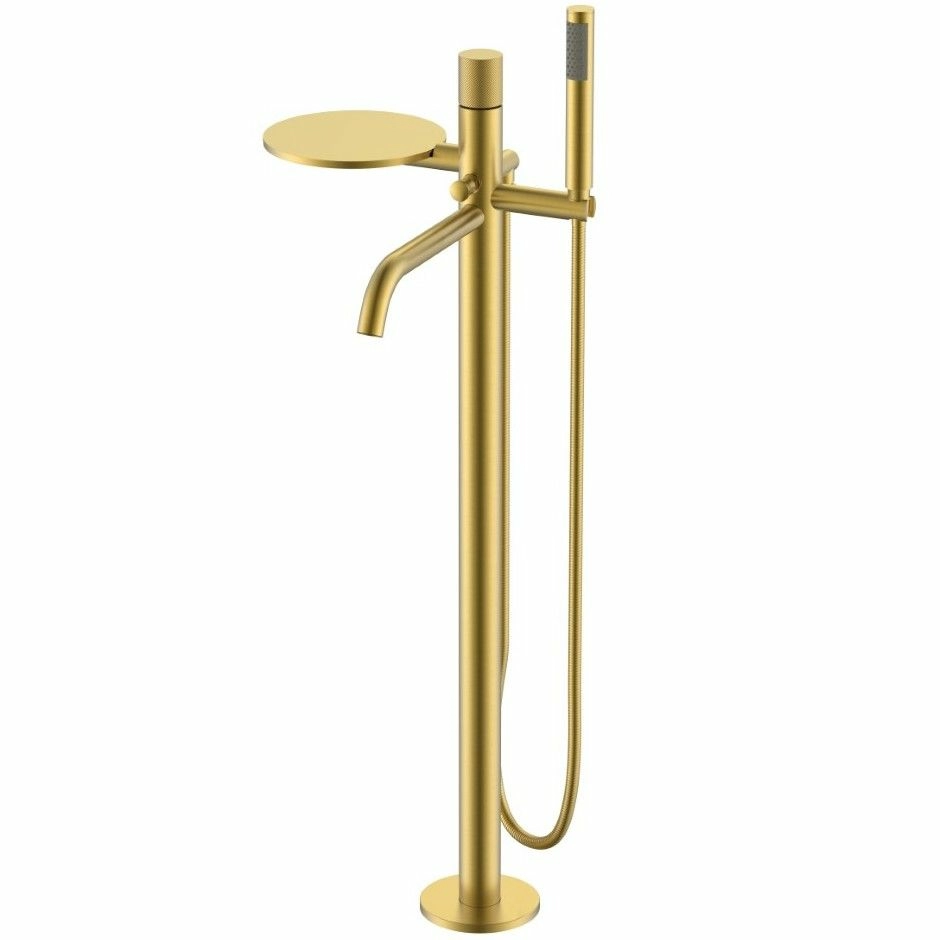 Напольный смеситель для ванны Boheme Stick Spirale Matt Gold, 129-MG.4
