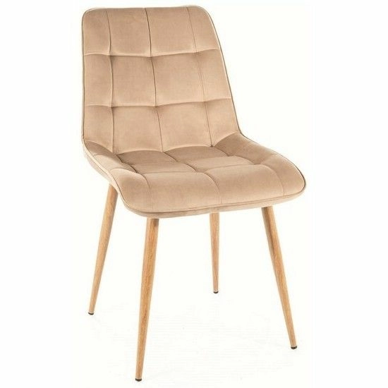 Стул Signal Chic D Velvet Bluvel 28 бежевый/дуб, CHICDVDBE