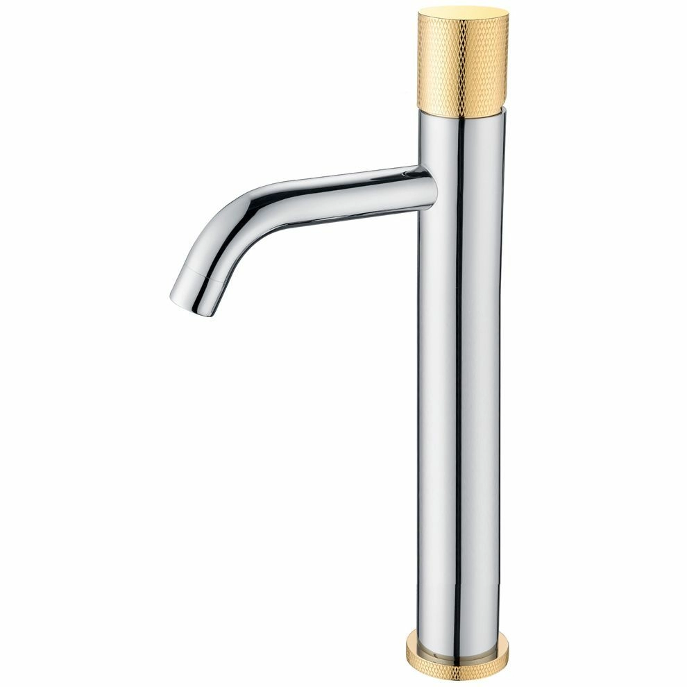 Высокий смеситель для умывальника Boheme Stick Touch Chrome/Gold, 122-CRG.2
