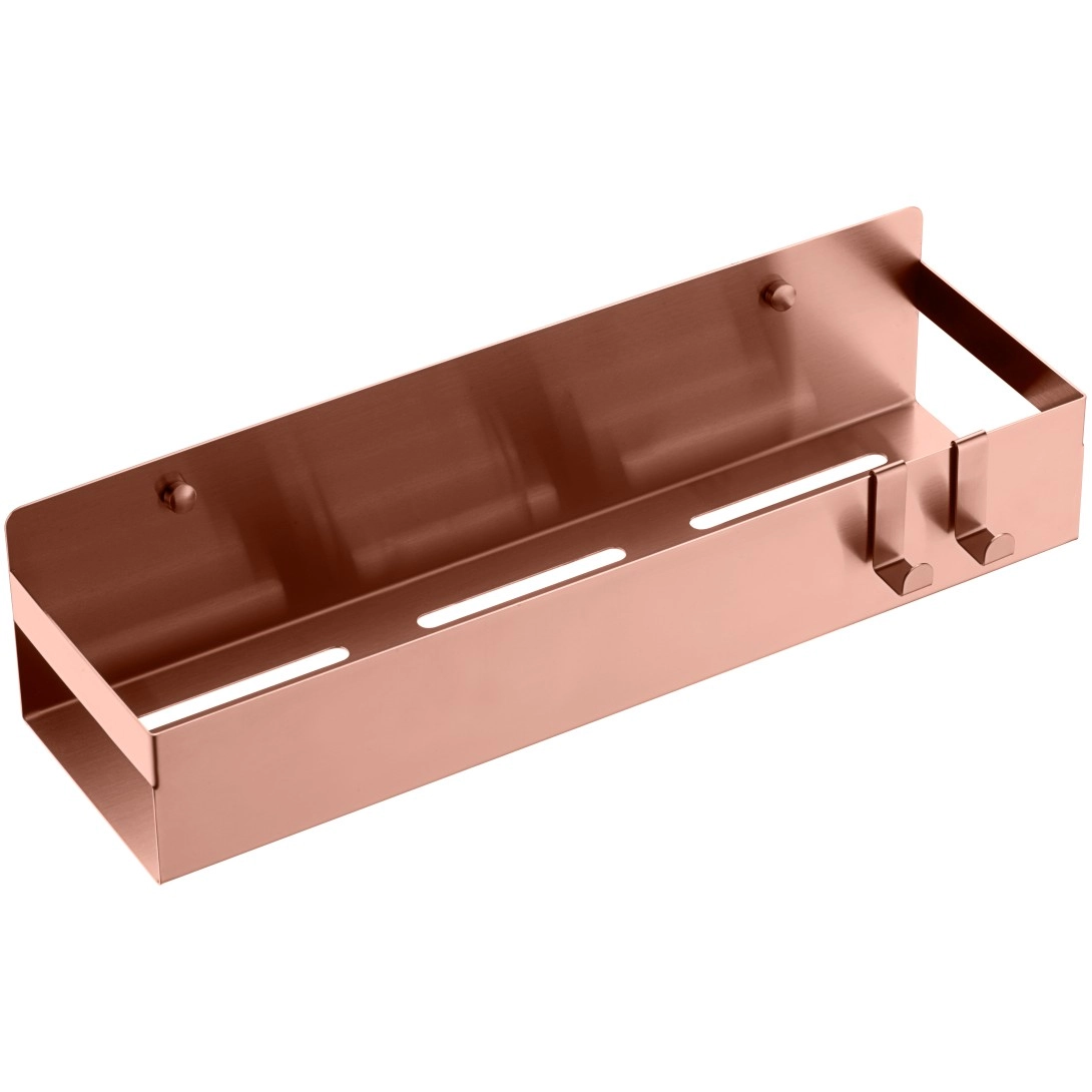 Полка для принадлежностей с 2 крючками Boheme Q Copper Brushed, 10965-CB