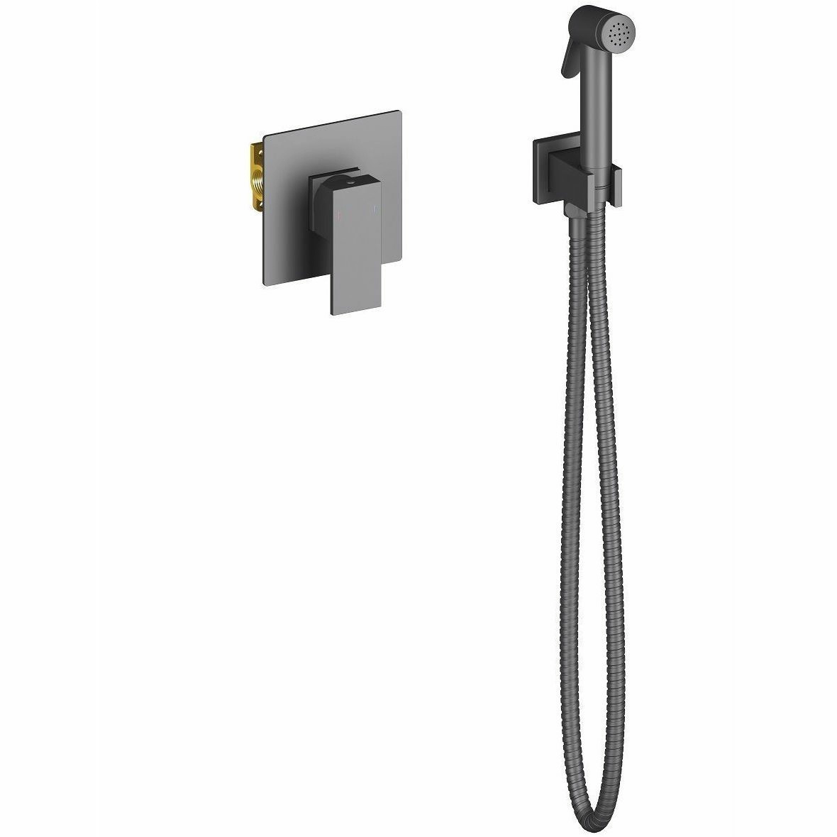 Смеситель встроенный с гигиеническим душем Timo Selene Black, 2089/03SM