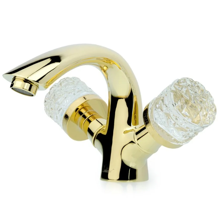 Смеситель для умывальника Boheme Crystal Gold, 291
