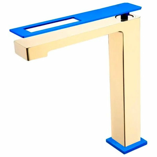 Высокий смеситель для умывальника Boheme Q Gold/Ultramarine, 142-GUW