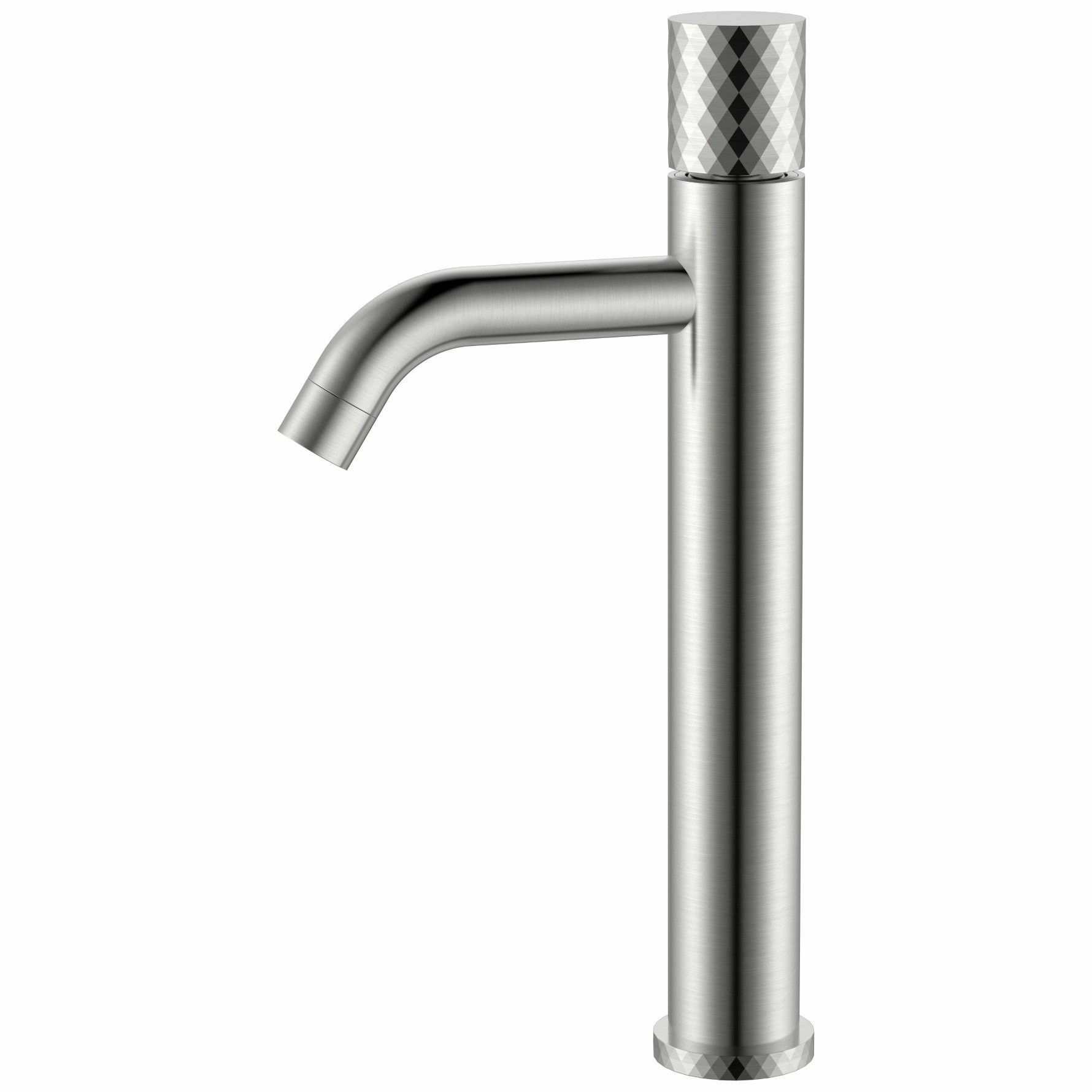 Высокий смеситель для умывальника Boheme Stick Diamond Nikel Brush, 122-NB