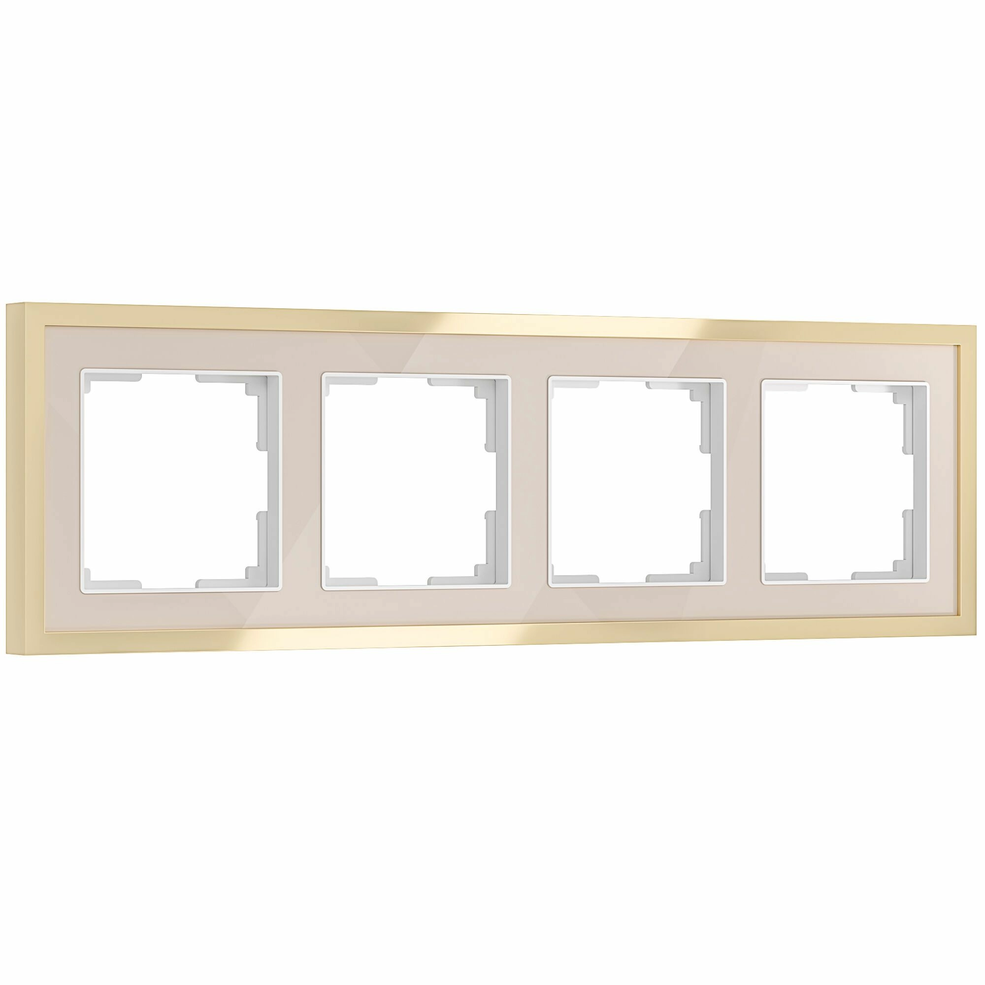 Рамка на 4 поста Werkel Baquette W0042851 (айвори/латунь)