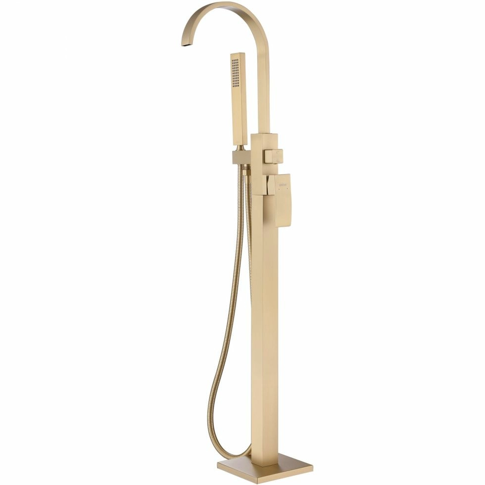 Смеситель напольный Abber Waterfall золото матовое, AF8615G