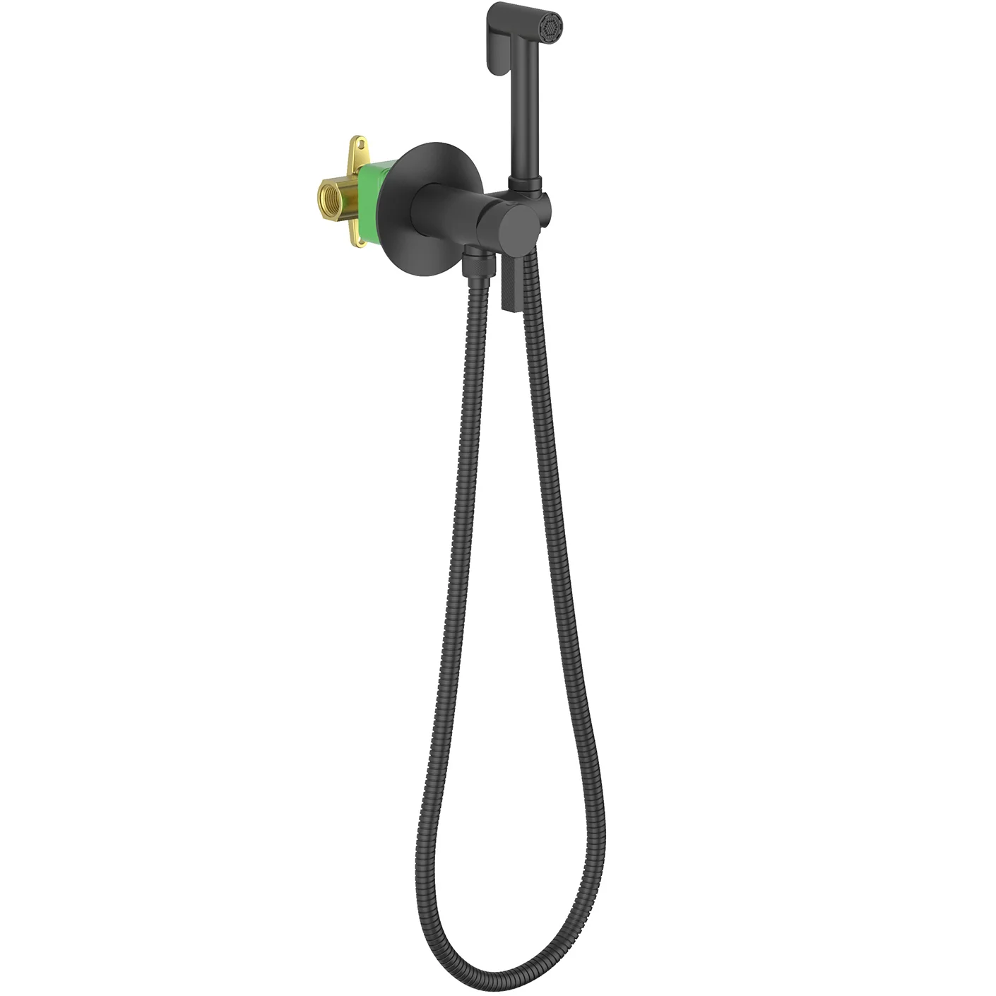 Смеситель встроенный с гигиеническим душем Timo Caisa Black, 9038/03SM