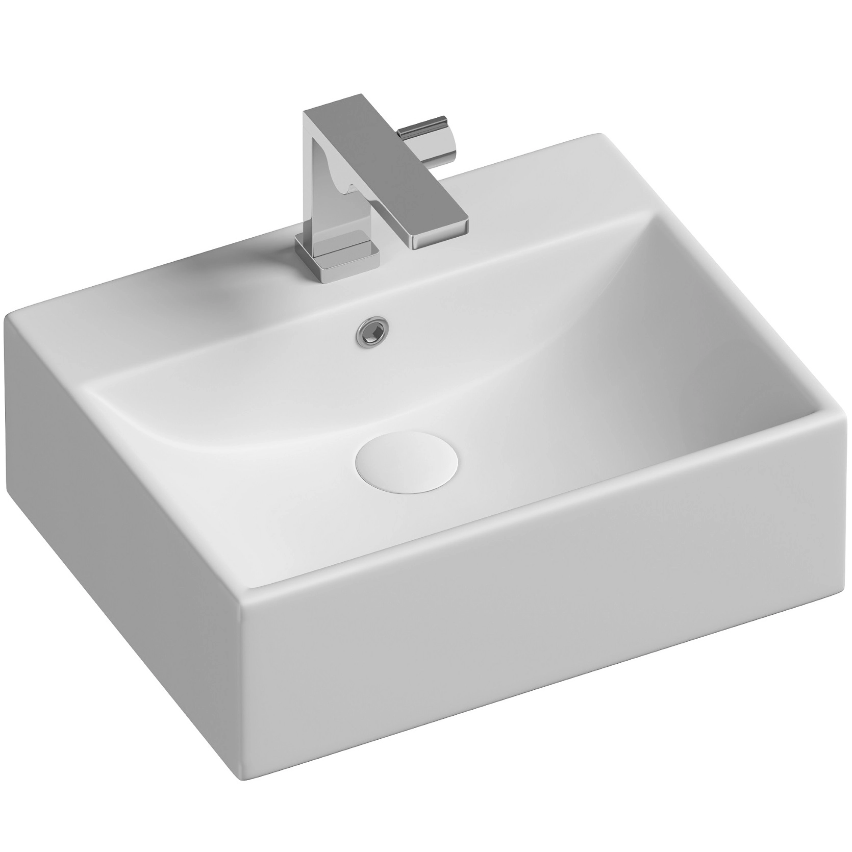 Умывальник чаша накладная прямоугольная CeramicaNova Element 50x41, CN6040