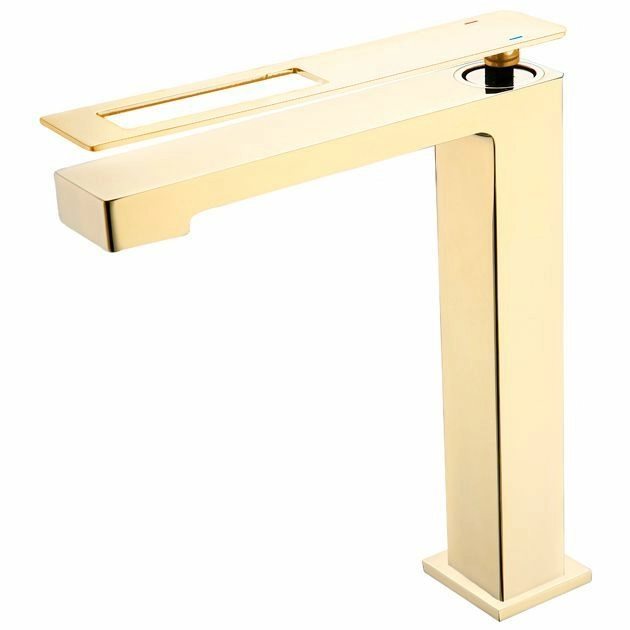 Высокий смеситель для умывальника Boheme Q Gold, 142-GG