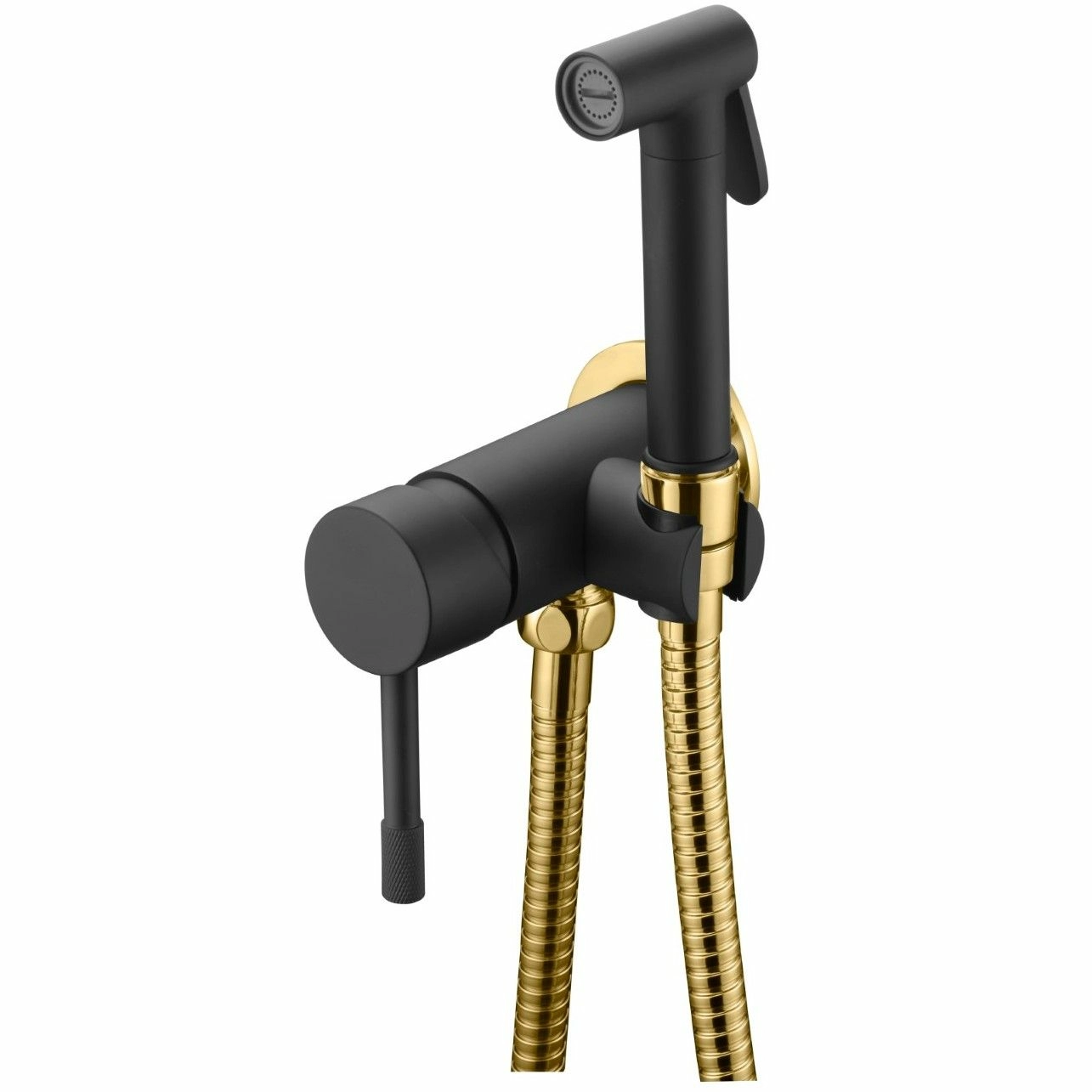 Смеситель гигиенический Boheme Uno Black/Gold, 467-BG