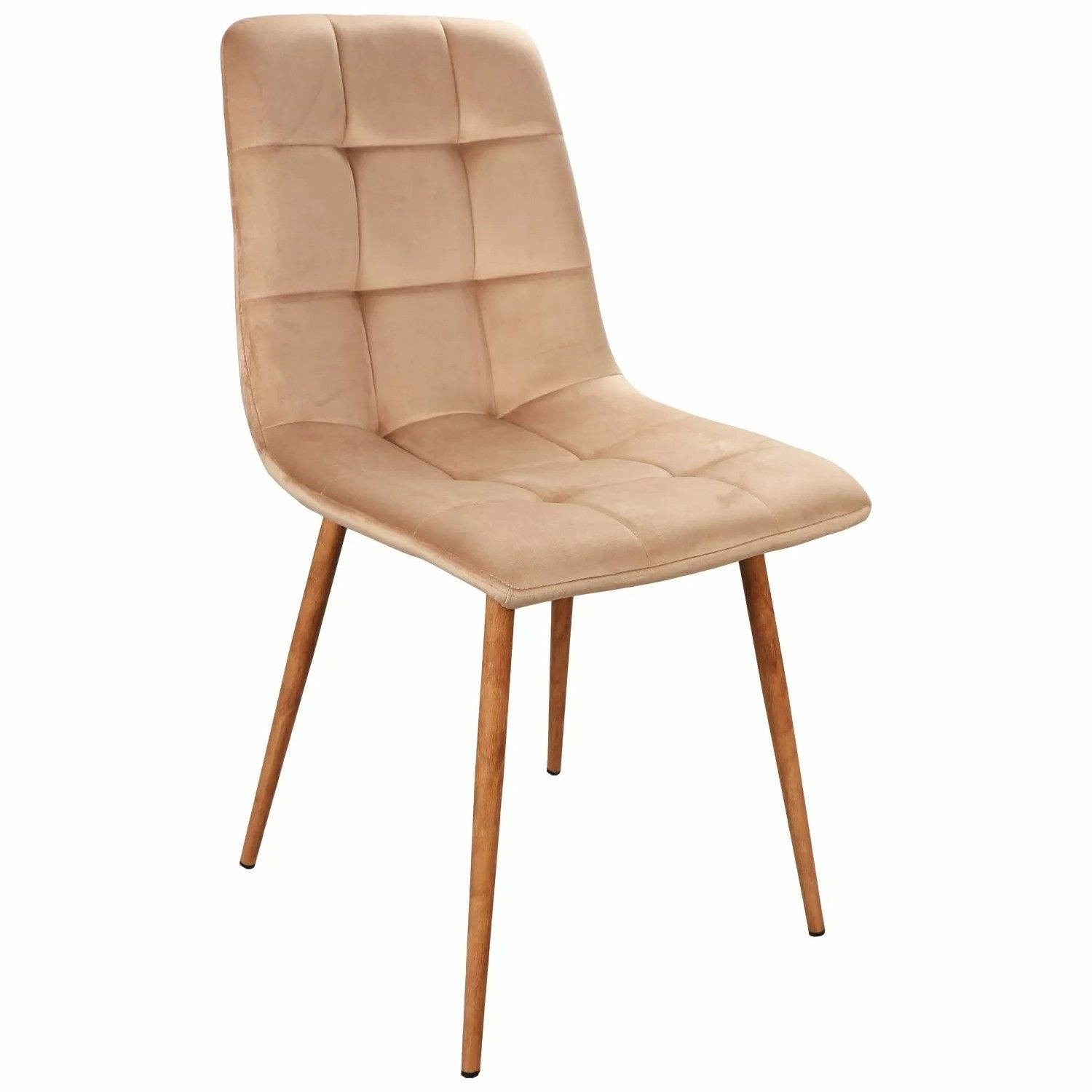 Стул Signal Mila D Velvet Bluvel 28 бежевый/дуб, MILADVDBE