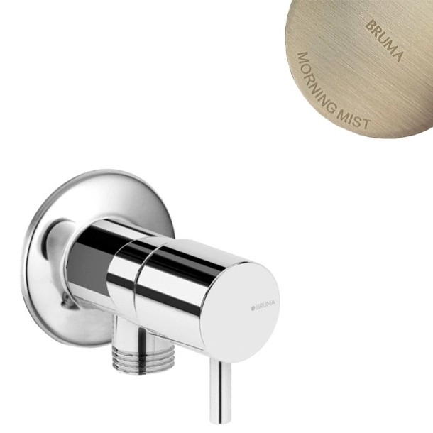 Угловой кран с подключением 3/8 Bruma Utopia 125 280 1MM Morning Mist, 1252801MM