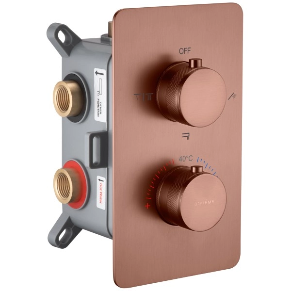 Смеситель встроенный с термостатом 3 выхода Boheme Cell Bronze Brushed, 134-3-BRB