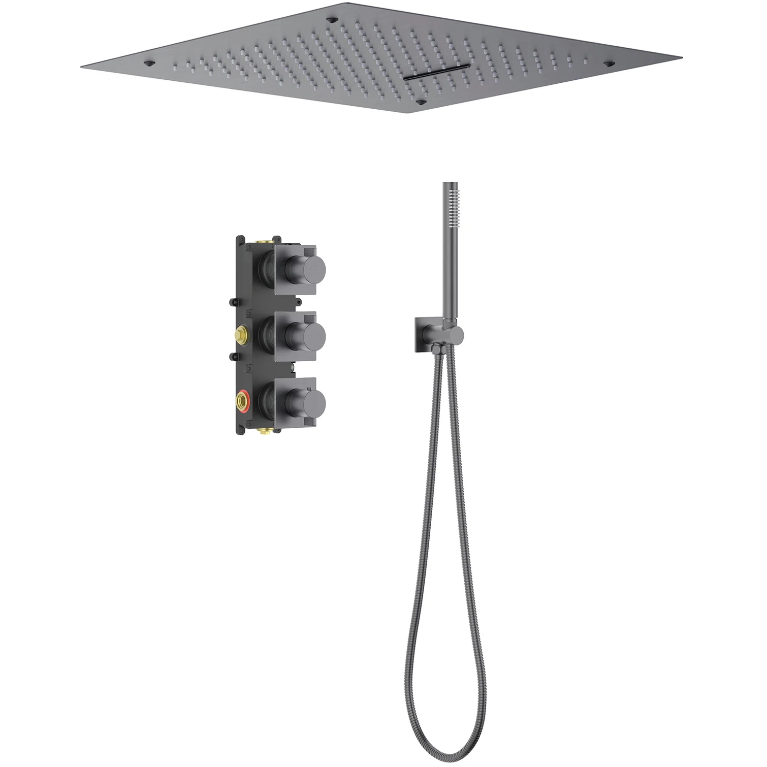 Душевая система встроенная с термостатом Timo Caisa Black Gold, SX-9029/18SM