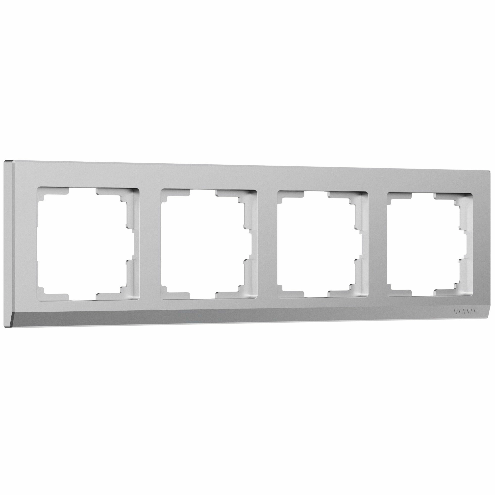 Рамка на 4 поста Werkel Stark W0041865 (серебряный матовый)