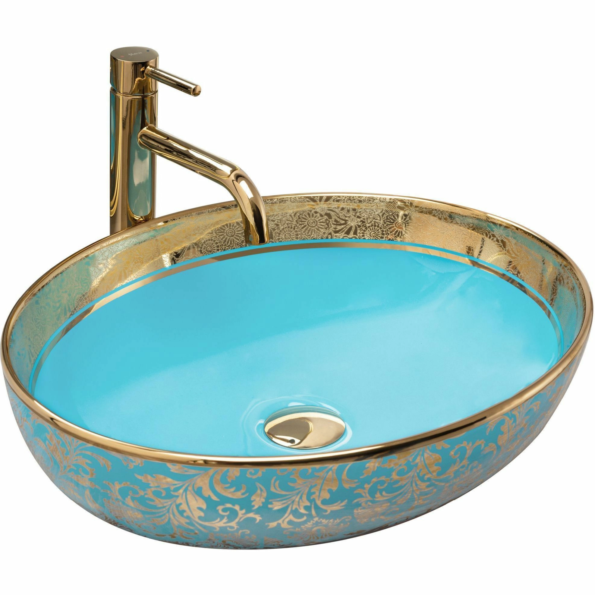 Умывальник Rea Margot Blue Gold 52x40, REA-U8709