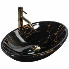 Умывальник Rea Pamela Black Marble Shiny 53x33, REA-U5067