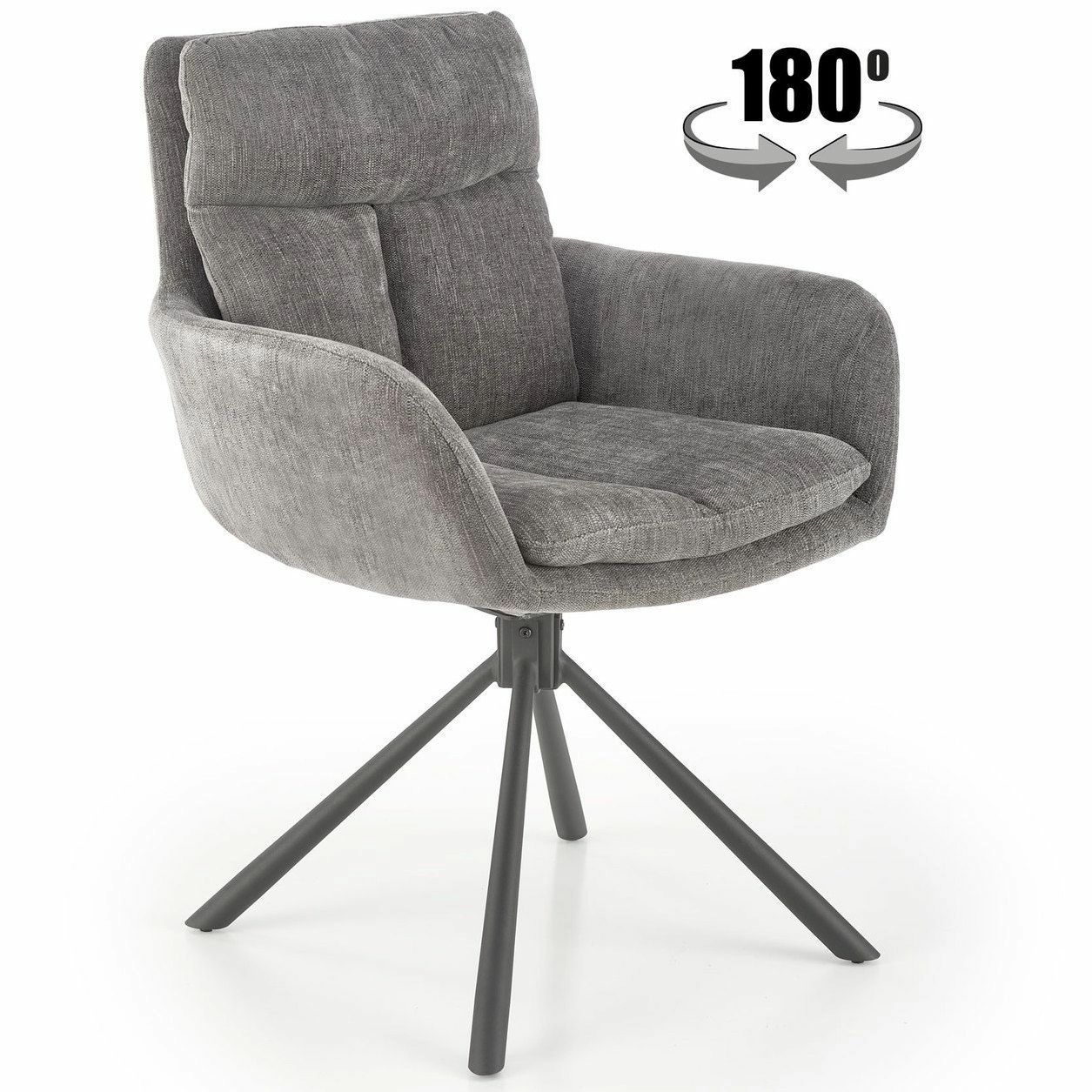 Стул Halmar K495 серый/черный, V-CH-K/495-KR-POPIELATY