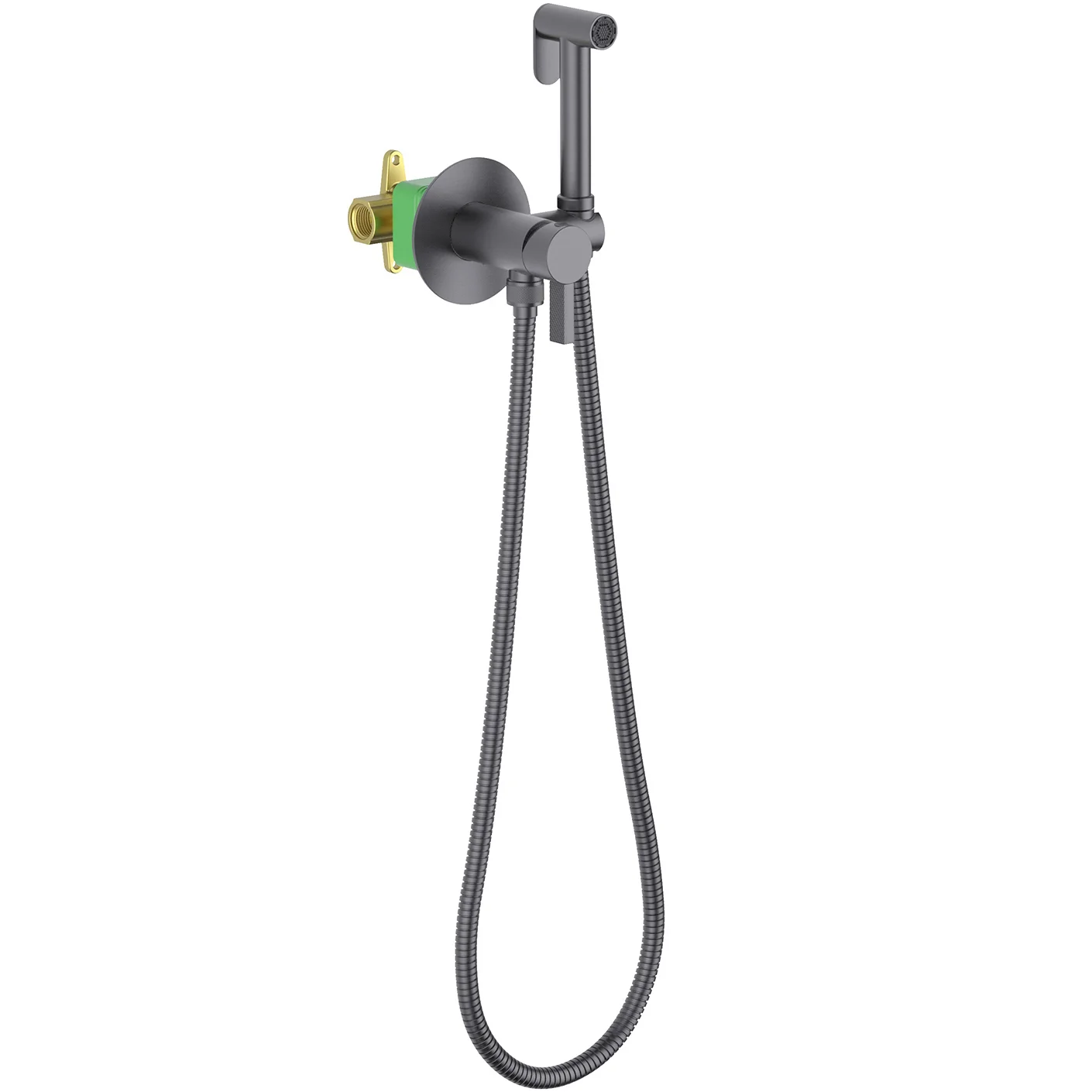 Смеситель встроенный с гигиеническим душем Timo Caisa Black Gold, 9038/18SM