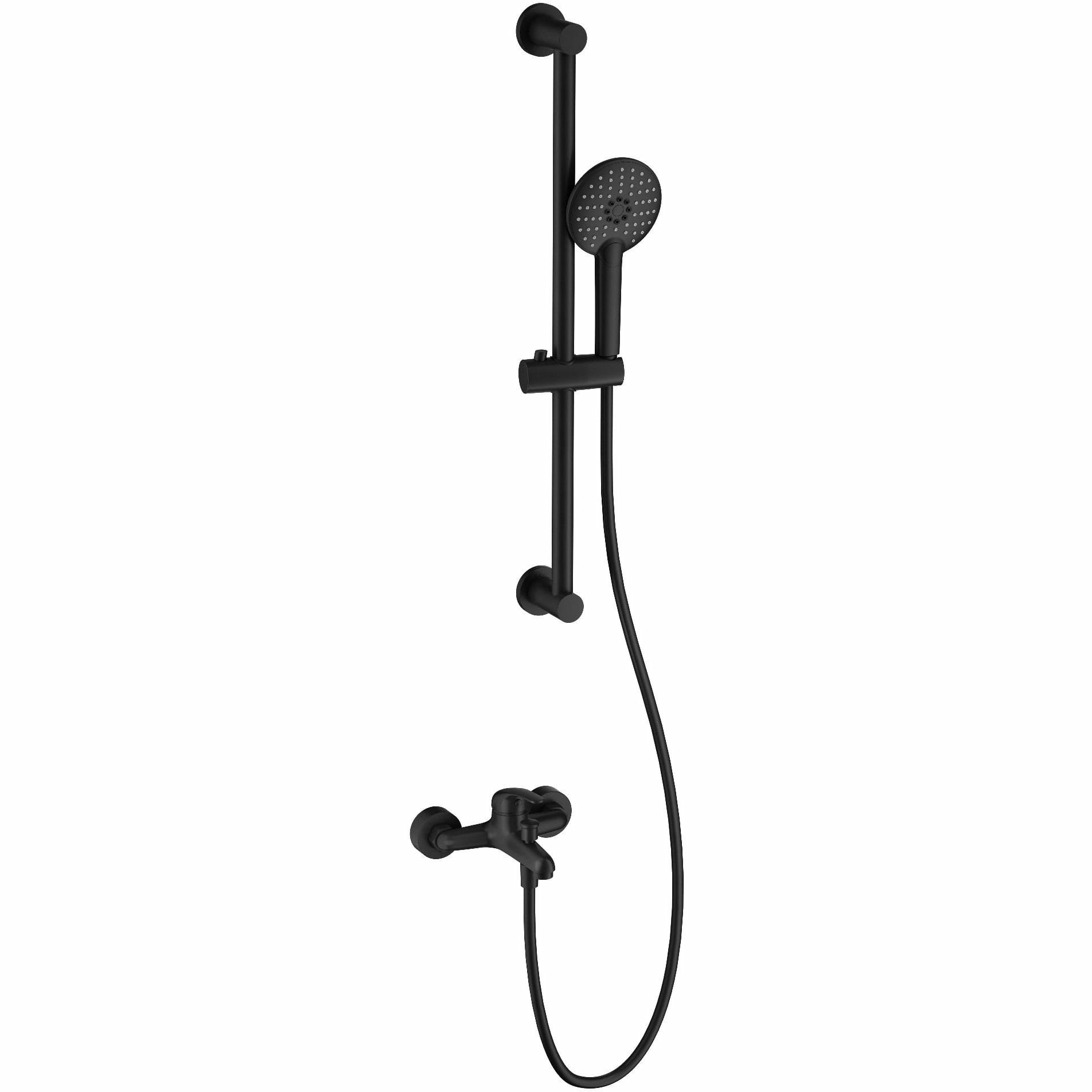 Смеситель для ванны с душевым гарнитуром Wonzon & Woghand черный матовый, WW-4560-MB