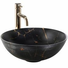 Умывальник Rea Stella Black Marble Brush 35.5x35.5, REA-U9086