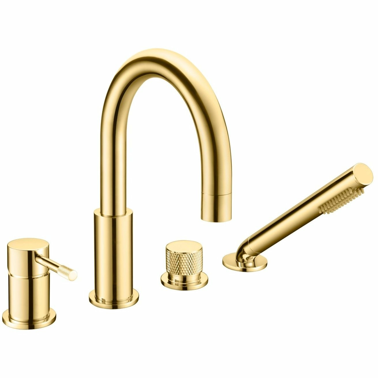 Смеситель врезной в борт ванны Boheme Uno Gold, 460-G