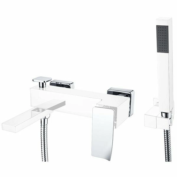 Смеситель для ванны встроенный Boheme Q2 White/Chrome, 143-WCR.2