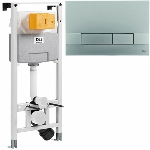 Инсталляция для унитаза OLI120 + клавиша Narrow хром матовый, 885052+152941