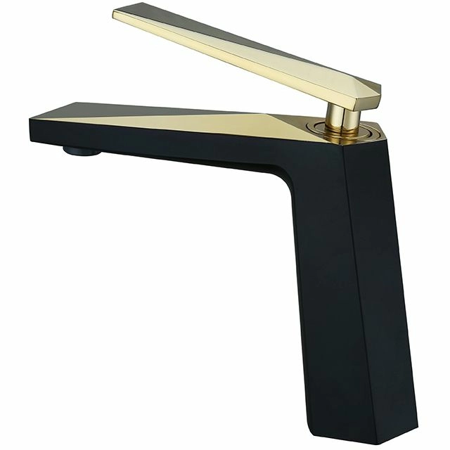 Смеситель для умывальника Boheme Venturo Black/Gold, 381-B