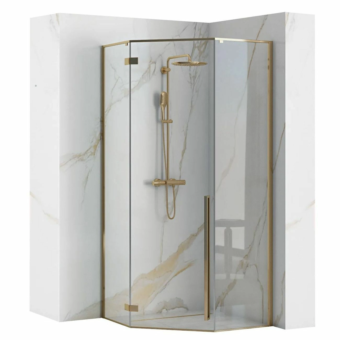Душевой уголок Rea Diamond Gold L/R