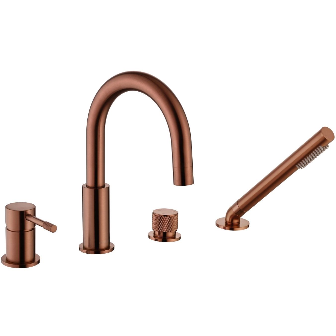 Смеситель врезной в борт ванны Boheme Uno Copper Brushed, 460-CB