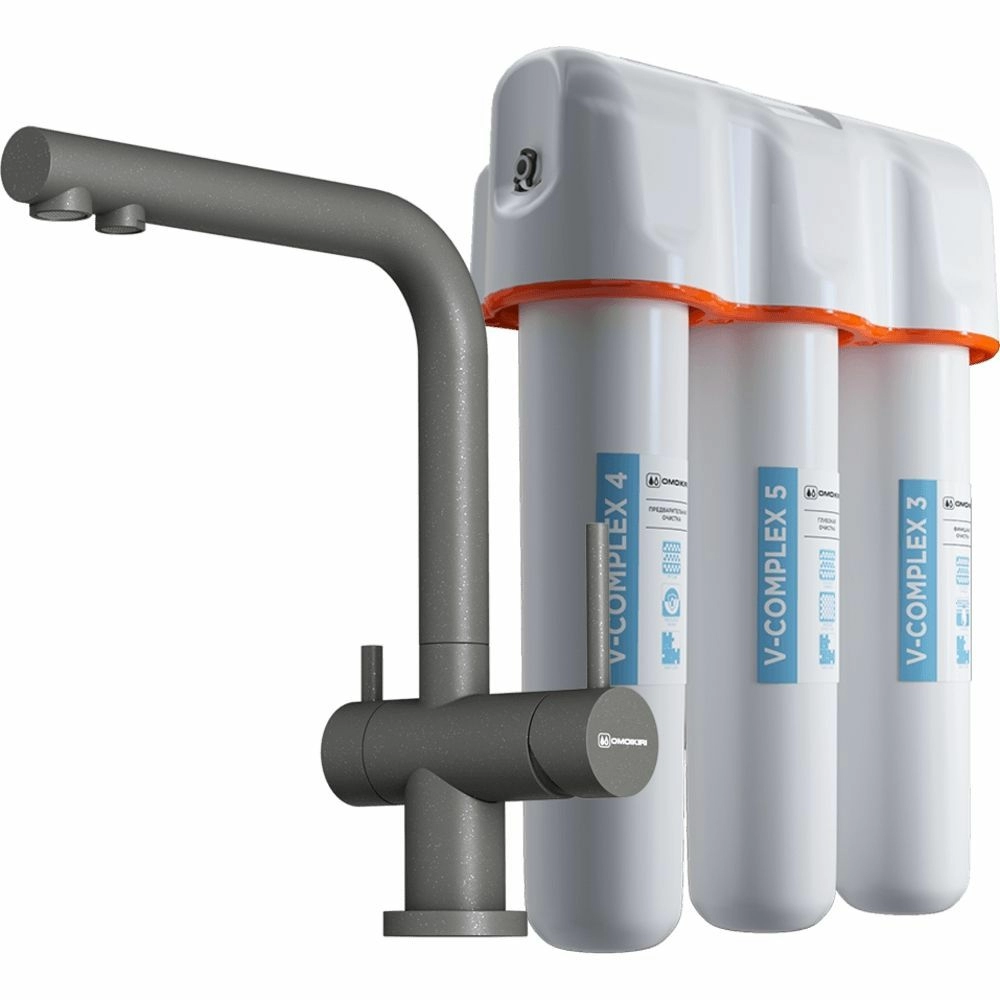 Кухонный смеситель Omoikiri Nagano-PL-P + Pure drop Lite, 4064.8028P
