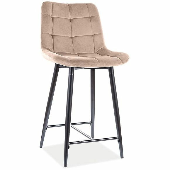 Стул барный Signal Chic H-2 Velvet Bluvel 28 бежевый/черный, CHICH2VCBE