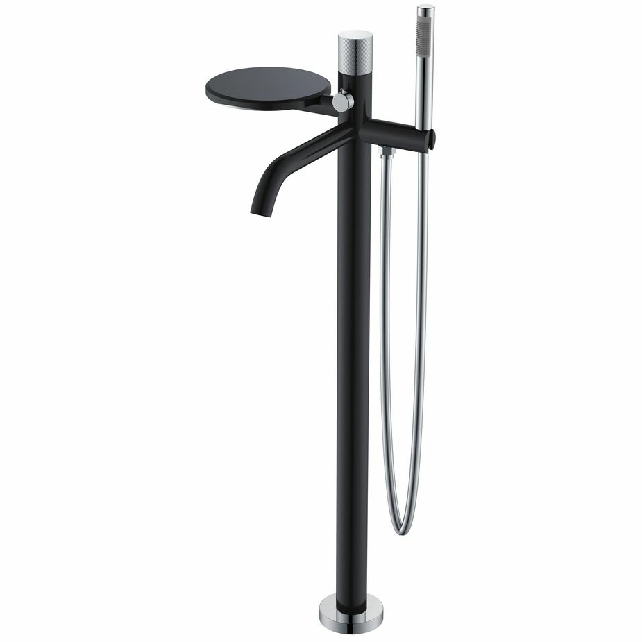 Напольный смеситель для ванны Boheme Stick Touch Black/Chrome, 129-BCR.2