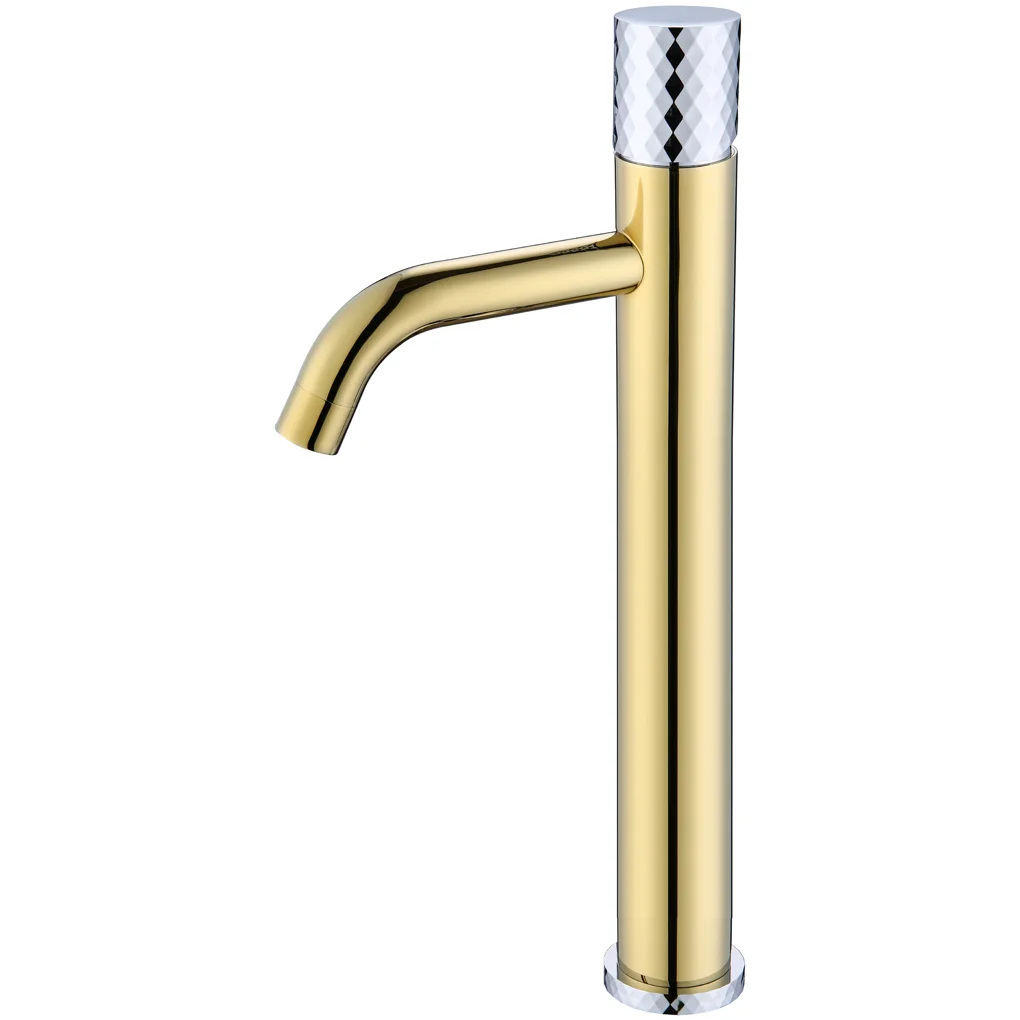 Высокий смеситель для умывальника Boheme Stick Diamond Gold/Chrome, 122-GCR