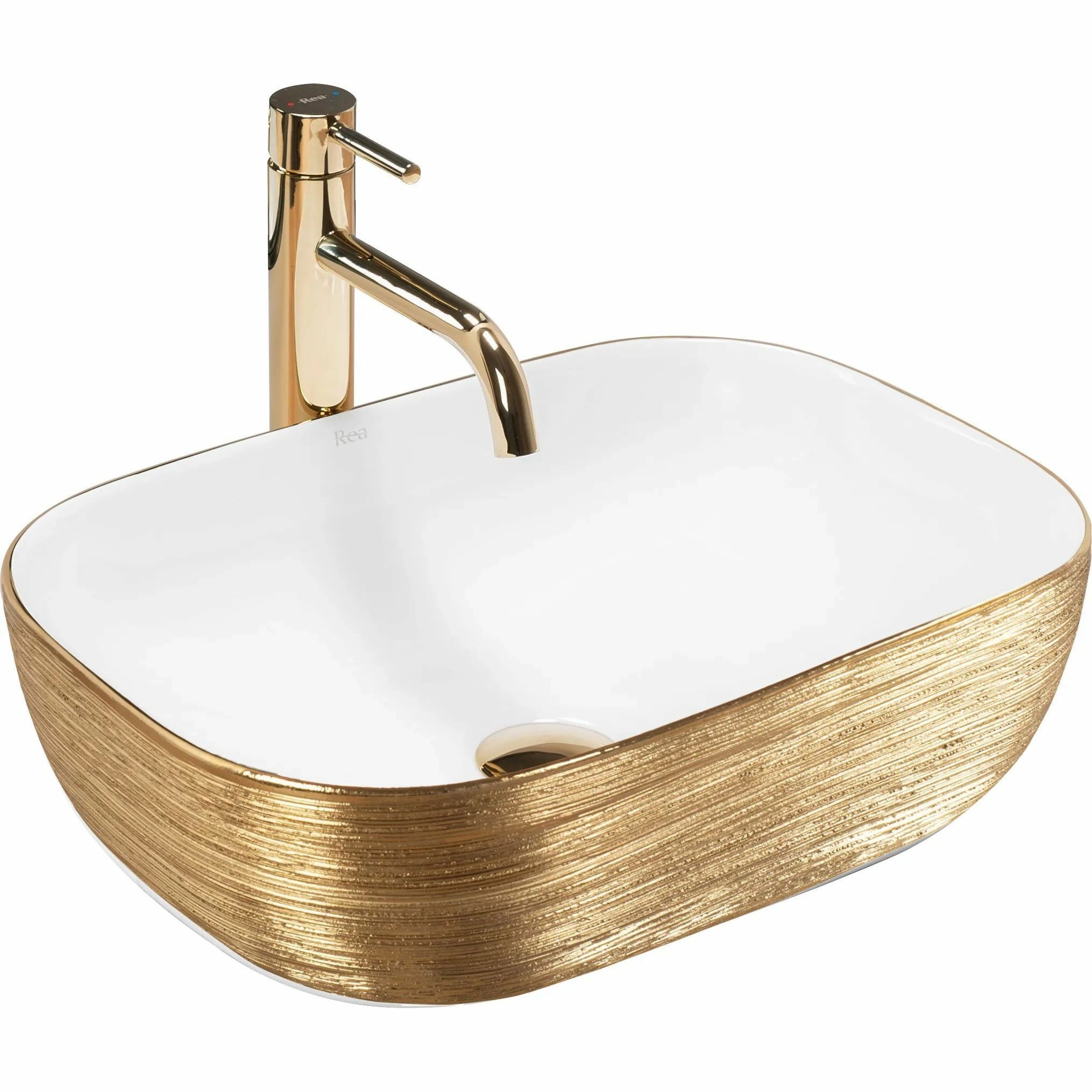 Умывальник Rea Belinda Gold Matt/White 46x33, REA-U7422
