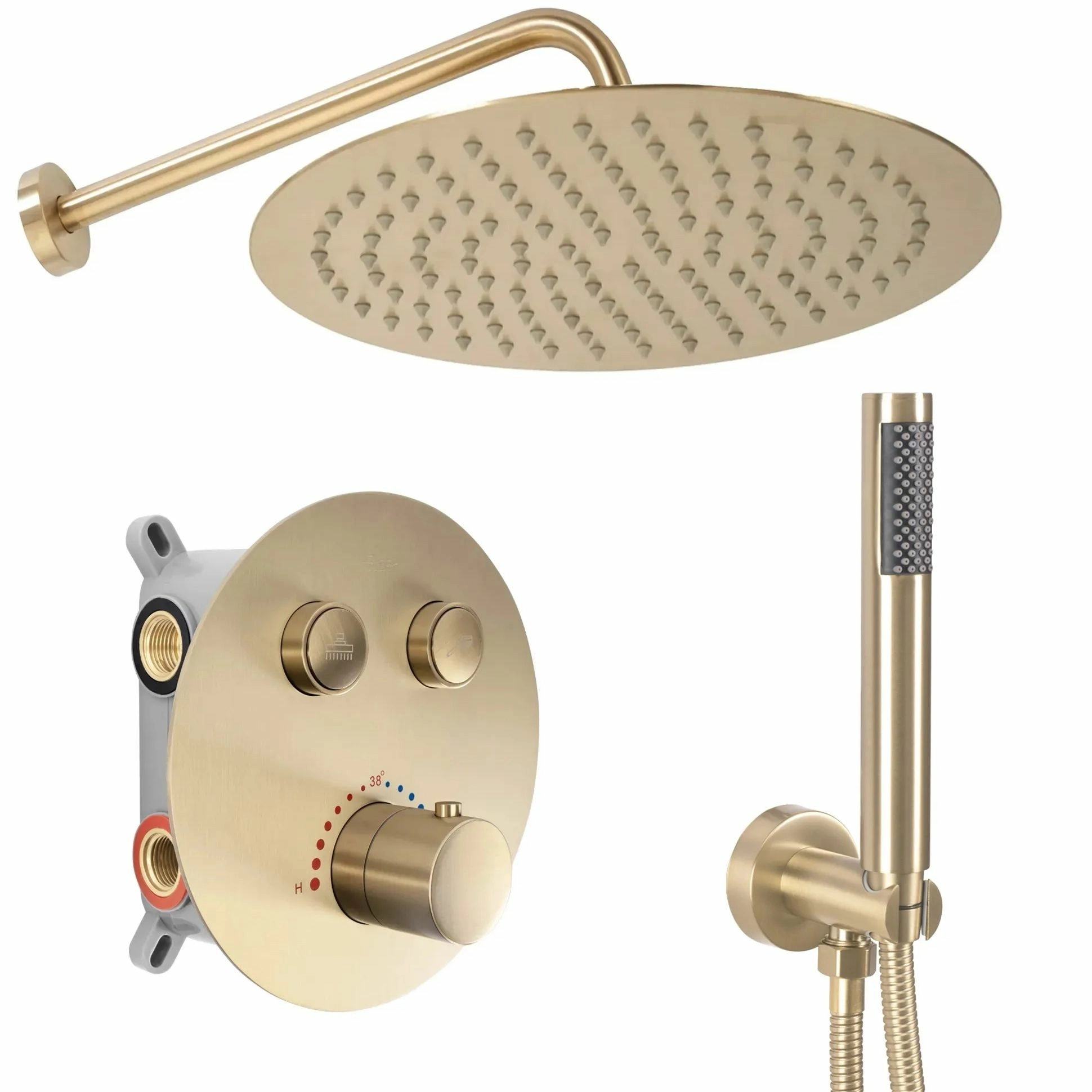 Душевая система Rea Lungo Matt Gold Termostat, REA-P8551
