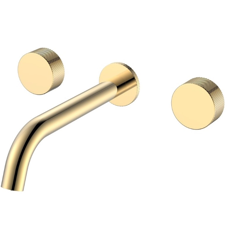Смеситель из стены на 3 отверстия Boheme Stick Spirale Gold, 152-2-G.4