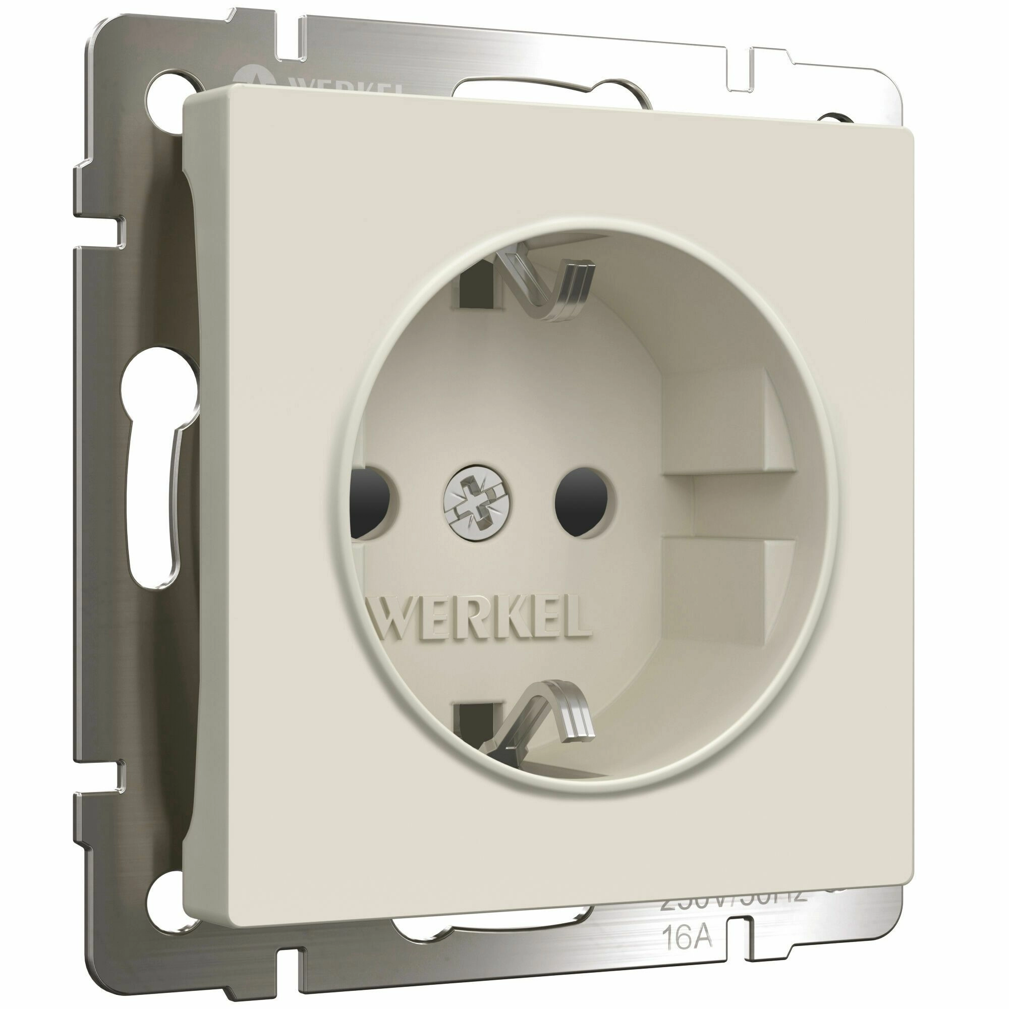 Розетка с заземлением и шторками Werkel W1171161 (айвори матовый)