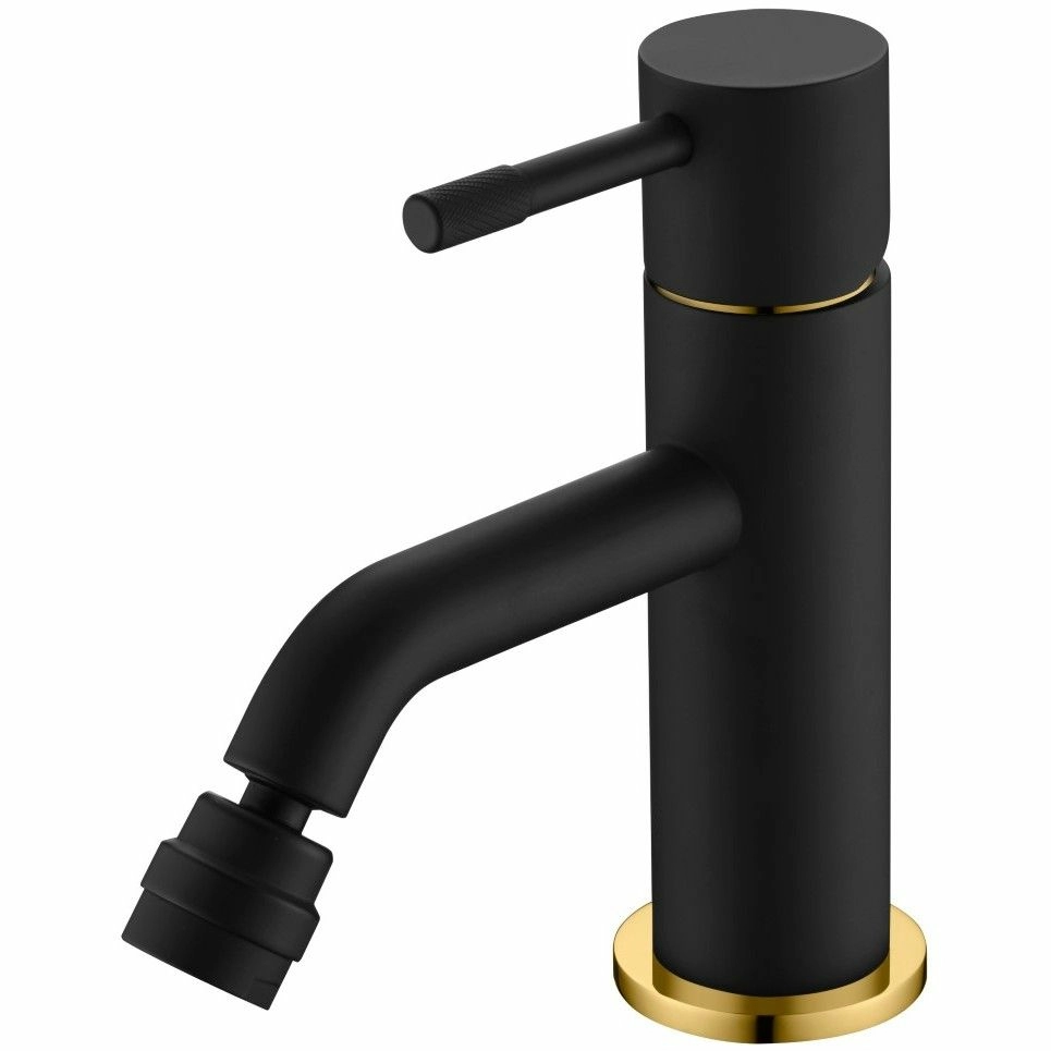Смеситель для биде Boheme Uno Matt Black/Gold, 466-BG