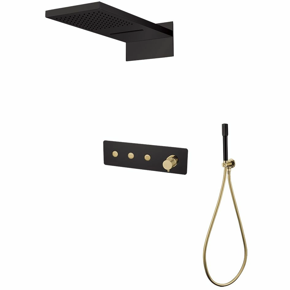 Встроенная душевая система Boheme Fusion Black/Gold, 130-BG