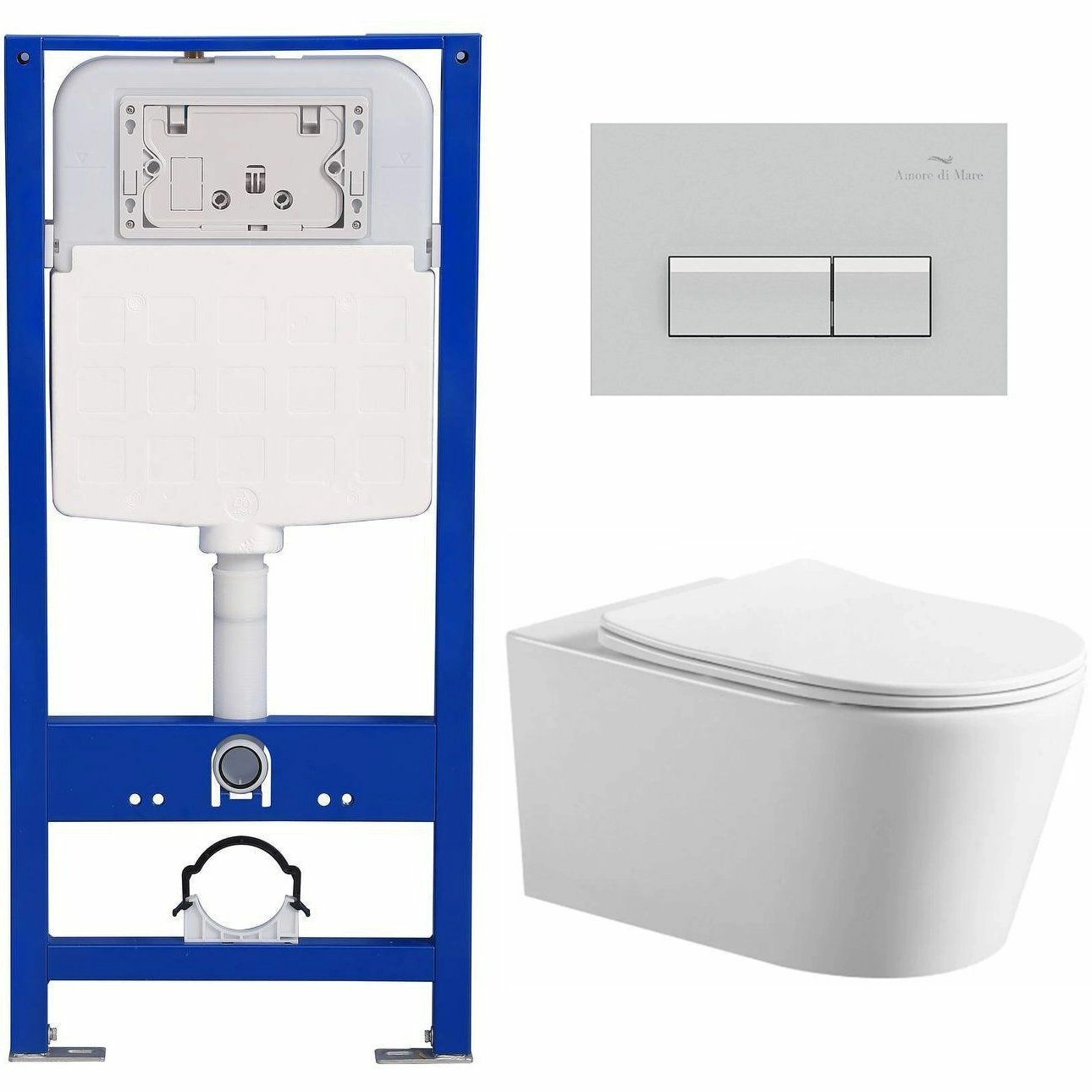 Комплект Amore di Mare QuickFit 50114 и клавиши 404CH с унитазом Temo P322, QF404CH322
