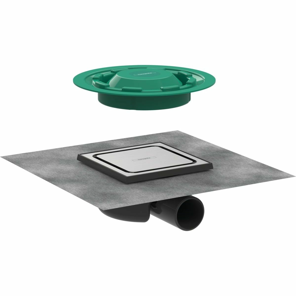 Точечный слив с решеткой 15х15 см Hansgrohe RainDrain Spot, 56055800